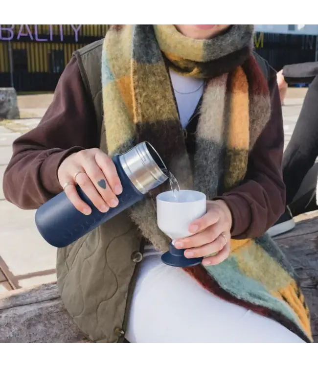 Dopper Steel insulated fles en beker donkerblauw 580 ml - Breaker Blue