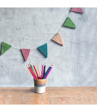 BeYoona Flag line - garland felt 2 metres - pink green beige petrol