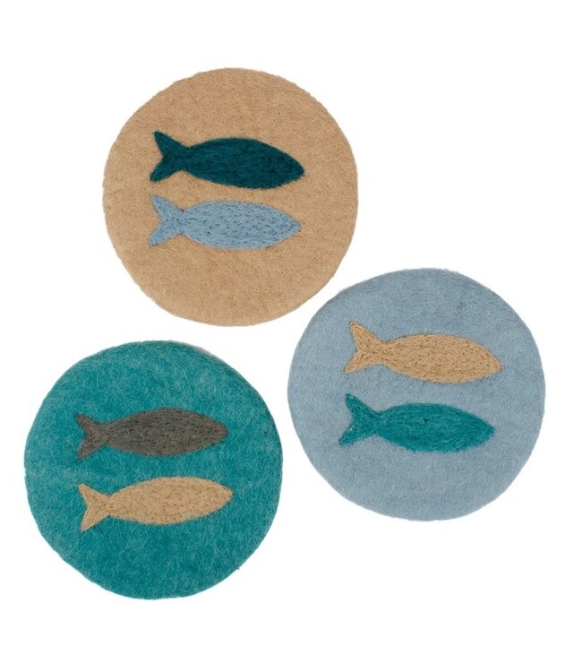 Onderzetter glad vilt rond D20 cm - Beachlife