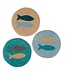 SjaalmetVerhaal Coaster 20 cm round Beachlife with fish