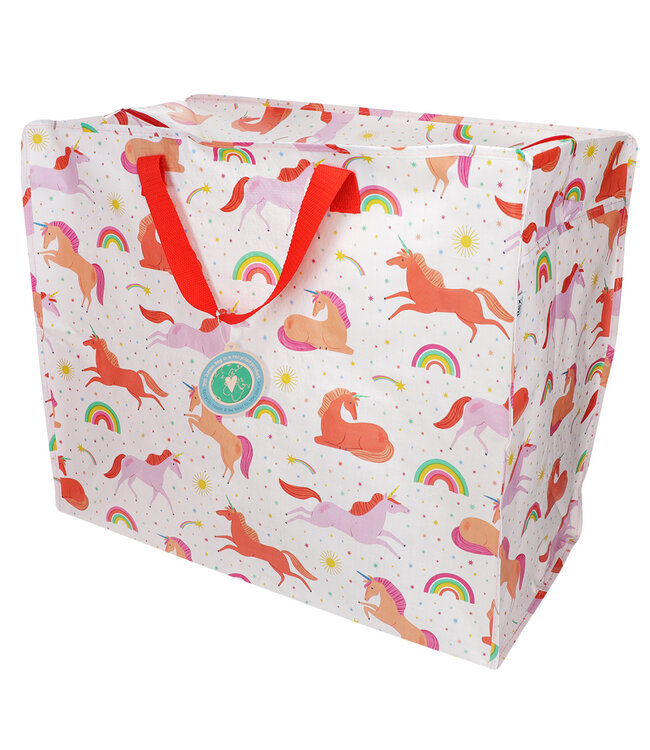 Big storage bag Unicorns recycled plastic 55cm