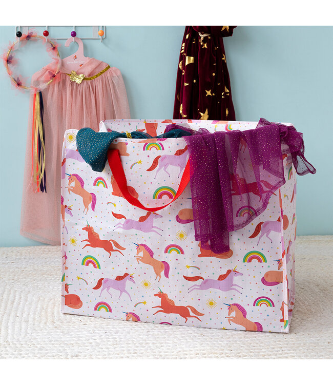 Big storage bag Unicorns recycled plastic 55cm
