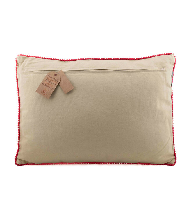 Sierkussen geborduurd Bloemen beige II - 40x60cm