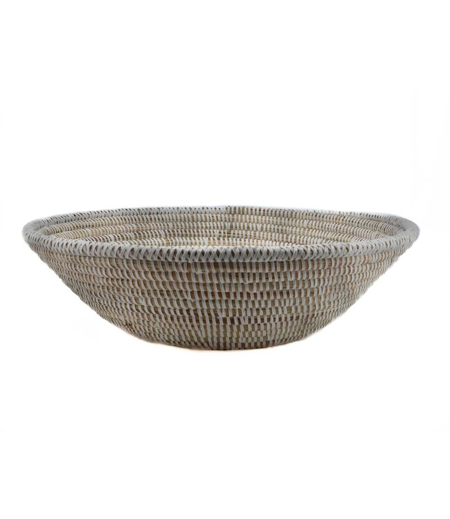 Straw basket white - diameter 50cm