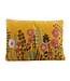 Pillow velour with crochet flower garden- 35 x 50 cm - yellow