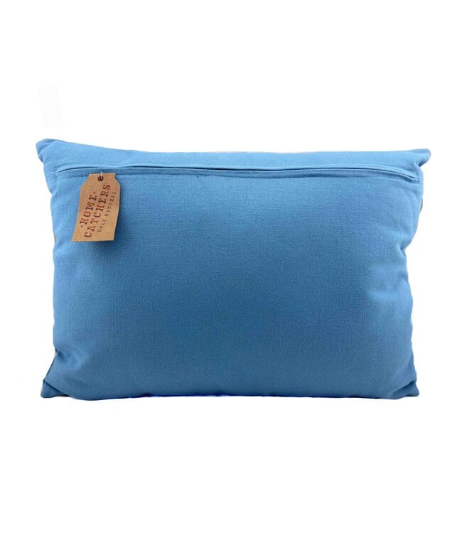 Pillow crochet Sun flowers blue-yellow - 35x50 cm