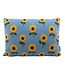 Pillow crochet Sun flowers blue-yellow - 35x50 cm