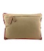 Sierkussen geborduurd Bloementuin beige met rode rand - 35x50cm