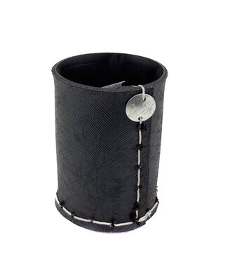 Tadé Penholder/ beaker black recycled rubber D7,5xH13cm