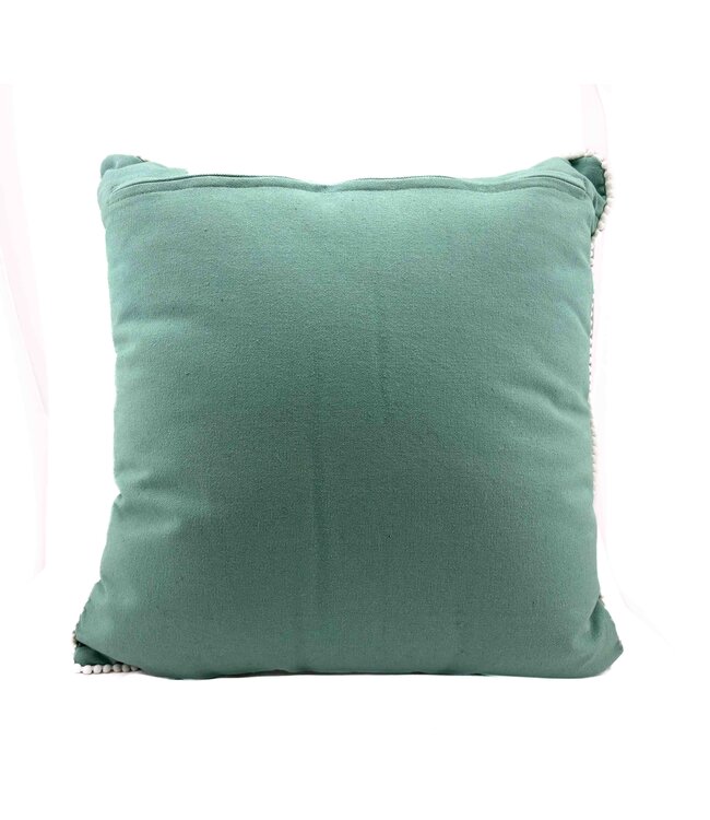 Sierkussen blauwgroen met wit schaapje 45x45 cm