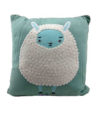 Only Natural Cushion sheep 45x45 cm turquoise blue