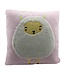 Only Natural Sierkussen roze met wit wollen schaap 45x45 cm