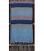 Plaid 240 x 120 cm katoen (wol-look) denimblauw-donkerblauw
