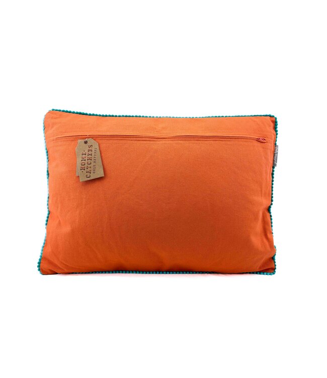 Pillow velour flower garden 35 x 50 cm - orange