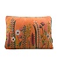 Only Natural Pillow velour flower garden- 35 x 50 cm - orange