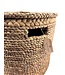 Large waterhyacint basket with lid - H45xD45cm