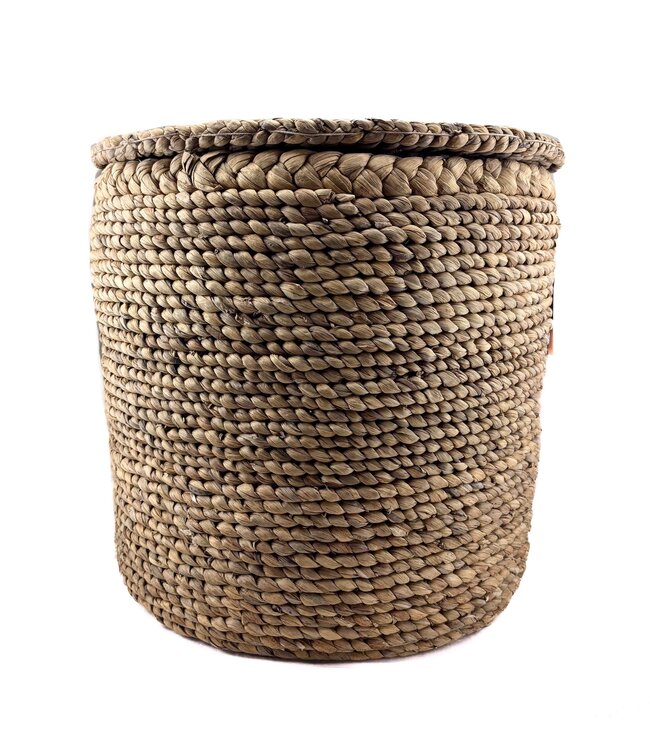 Basket water hyacinth rectangled with handles L40xW29xH25cm