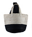 Jute shopping bag black and natural - W50xH35 cm