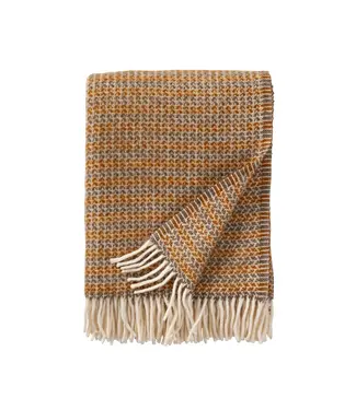 Klippan Plaid wol Curve - caramel en bruin - 200x130 cm
