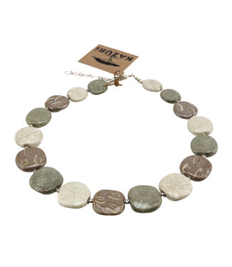 Kazuri Ketting Kazuri Pitapat | Pure - grijs - beige-wit