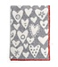 Crib blanket wool grey ecru with hearts 65x90 cm