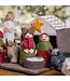 Felt nativity set brown with 12 red-green pieces - H 15x12 cm