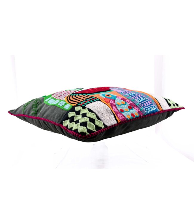 Pillow square Frida Kahlo 45x45cm - grey - multicolour