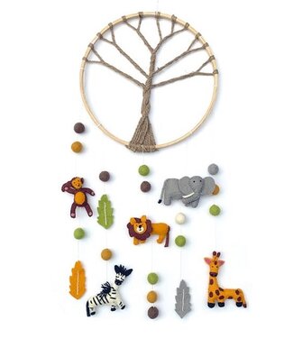 BeYoona Vilten droomvanger - Afrikaanse wilde dieren - H 72 x D31 cm