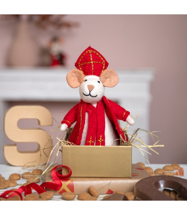 Felt Santa Claus - mouse 18 cm