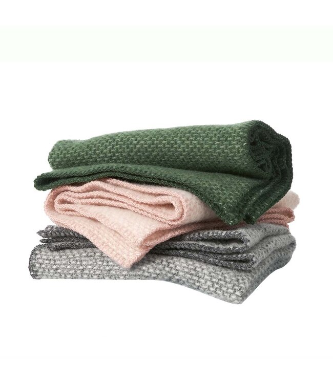 Wiegdeken eco wol Domino 90x65cm grijs-wit