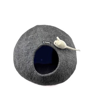 BeYoona Vilten kattenmand Catcave donkergrijs met muis -  D45xH30cm