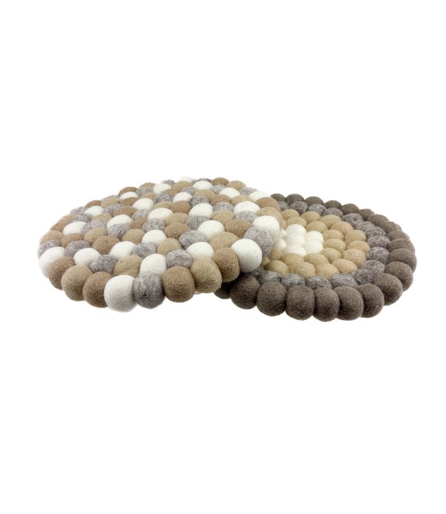 Felt round coaster Iso Taupe 20 cm