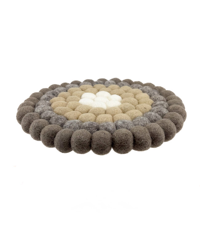 Felt round coaster Iso Taupe 20 cm