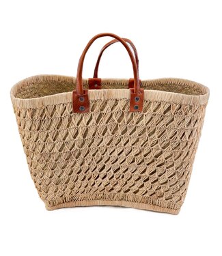 Gone Arty Straw bag date palm leave with leather handles