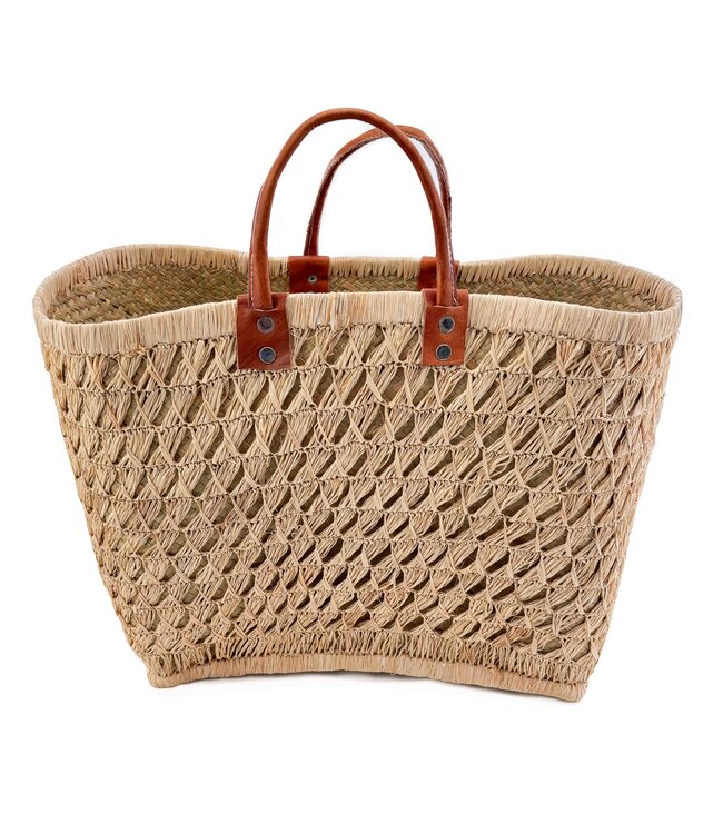 Straw bag date made of woven palm leave