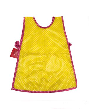 GlobalAffairs Verfschortje plastic geel met stippen 44x35cm