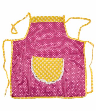 GlobalAffairs Apron plastic fuchsia with dots