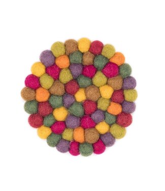 SjaalmetVerhaal Vilten onderzetter rond Indian Summer D9 cm