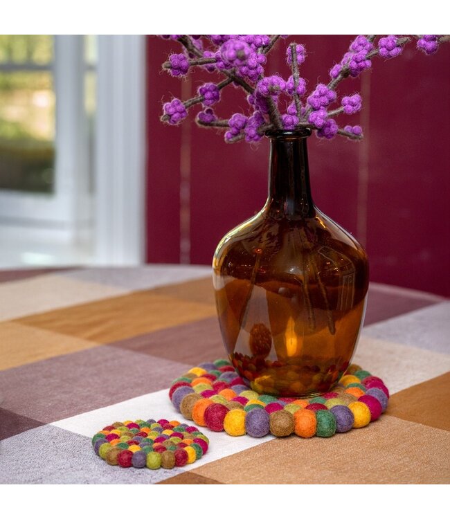 Felt coaster round 9 cm - Indian Summer