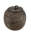 Teranga Wicker basket hive shaped  - 22x24 cm - black