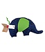 Elephant cuddle-toy rattle dark blue-green cotton - 23x13cm