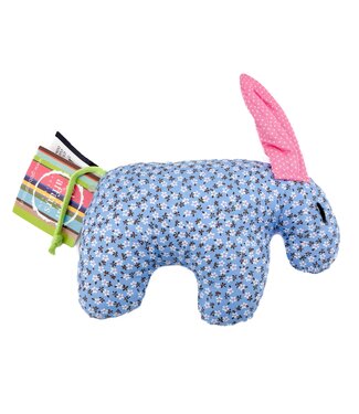 Global Affairs Donkey cuddle toy rattle light blue pink cotton - 19x12cm