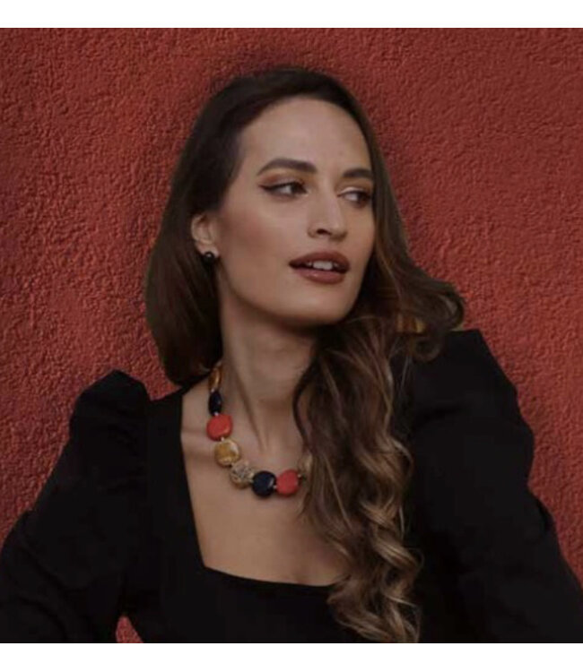 Ketting Kazuri Pitapat | Noorderlicht - groen - blauw