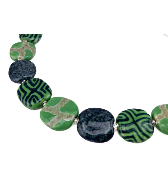 Ketting Kazuri Pitapat | Noorderlicht - groen - blauw