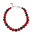 Kazuri ceramic necklace petit Tango - Pure red and black