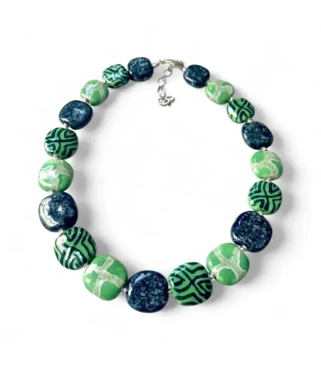 Ketting Kazuri Pitapat | Noorderlicht - groen - blauw