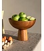 Houten fruitschaal bol hoogte 20x d 25 cm