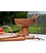 Houten fruitschaal bol hoogte 20x d 25 cm