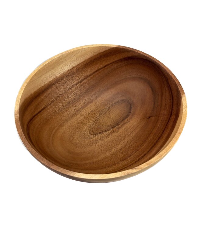 High wooden fruit round bowl h20 x d25 cm