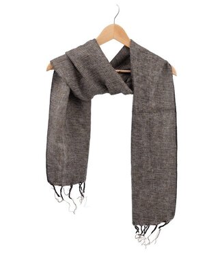 SjaalmetVerhaal Scarf taupe - 140x30 cm (wool-look) cotton